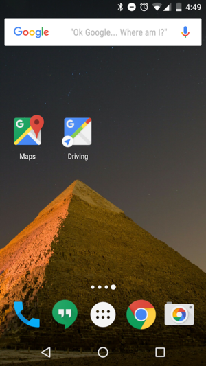 Driving Mode Shortcut Driving mode widget