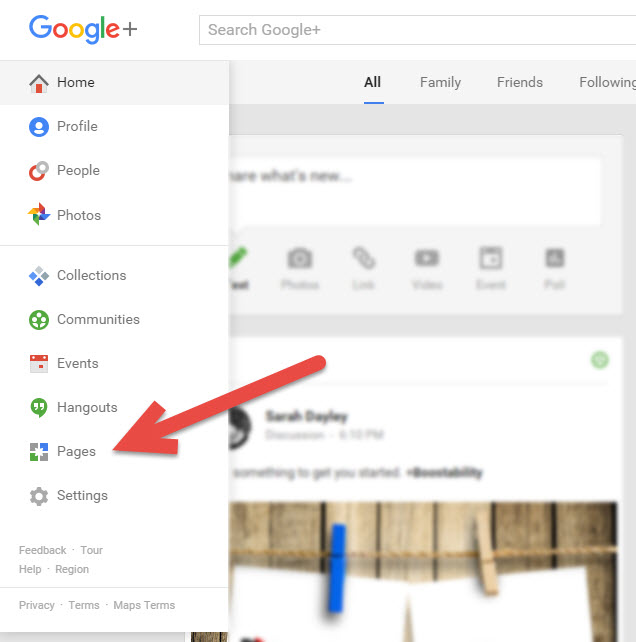 Create Google Plus page